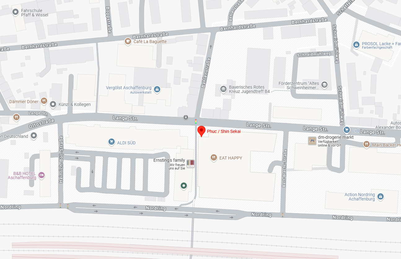 Shin Sekai Aschaffenburg - Google Maps Karte Anfahrt